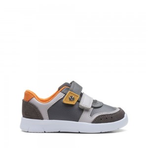 Chlapecké Tenisky Clarks Ath Roar Toddler Šedé | CZ-890637