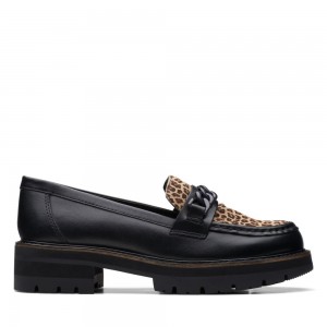 Dámské Loafers Clarks Orianna Edge Černé Leopard | CZ-549723