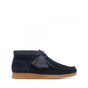 Dívčí Boty do Školy Clarks Wallabee Boot Older Tmavě Blankyt | CZ-038529