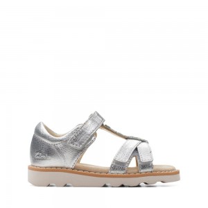 Dívčí Sandály Clarks Crown Flower Toddler Stříbrné | CZ-541690