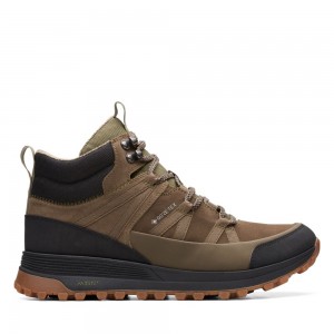 Pánské Kotníkové Boty Clarks ATL Trek Rise GORE-TEX Tmavě Olivy Zelené | CZ-941763