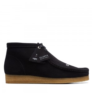 Pánské Kotníkové Boty Clarks Wallabee Boot Černé | CZ-451896