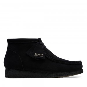 Pánské Kotníkové Boty Clarks Wallabee Boot Černé | CZ-273601