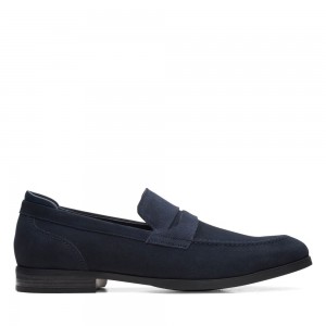 Pánské Loafers Clarks Bradish Ease Tmavě Blankyt | CZ-526849