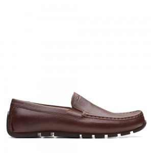 Pánské Loafers Clarks Oswick Plain Tmavě Hnědé | CZ-125496