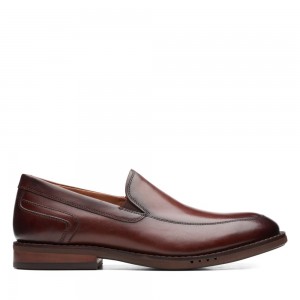 Pánské Loafers Clarks Un Hugh Step Hnědé | CZ-423167