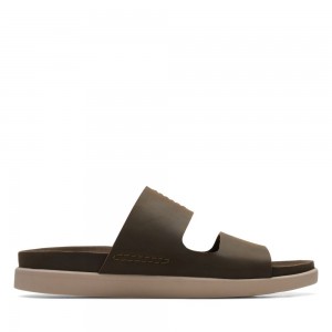 Pánské Sandály Clarks Sunder Coast Tmavě Olivy Zelené | CZ-062953