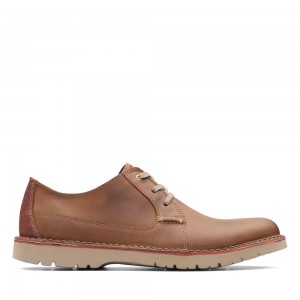 Pánské Společenské Boty Clarks Vargo Plain Tmavě Hnědé | CZ-136029