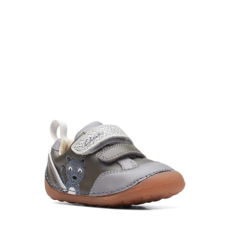 Chlapecké Obuv Clarks Tiny Print Toddler Šedé | CZ-810792