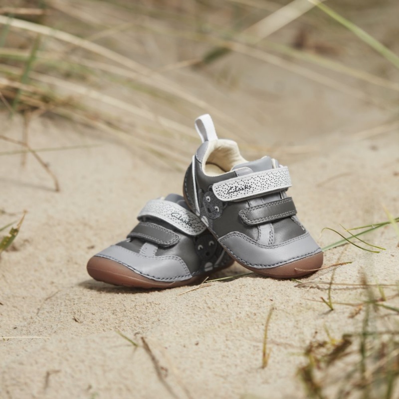 Chlapecké Obuv Clarks Tiny Print Toddler Šedé | CZ-810792