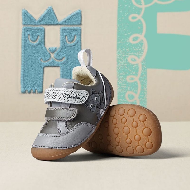 Chlapecké Obuv Clarks Tiny Print Toddler Šedé | CZ-810792