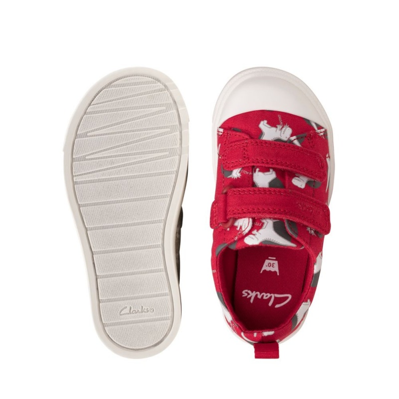 Chlapecké Plátěné Boty Clarks City Bright Toddler Červené | CZ-615037