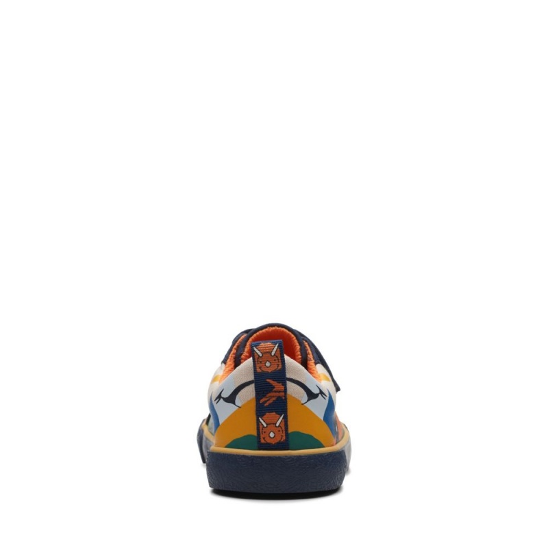 Chlapecké Plátěné Boty Clarks Foxing Play Tmavě Blankyt | CZ-438651