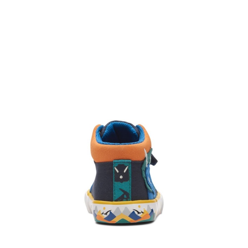 Chlapecké Plátěné Boty Clarks Foxing Pop Toddler Tmavě Blankyt | CZ-719043