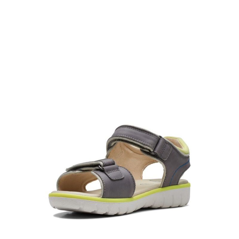 Chlapecké Sandály Clarks Roam Plane Older Šedé | CZ-423850