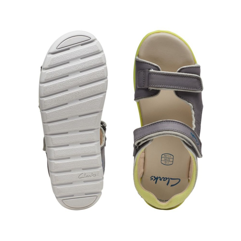 Chlapecké Sandály Clarks Roam Plane Older Šedé | CZ-423850