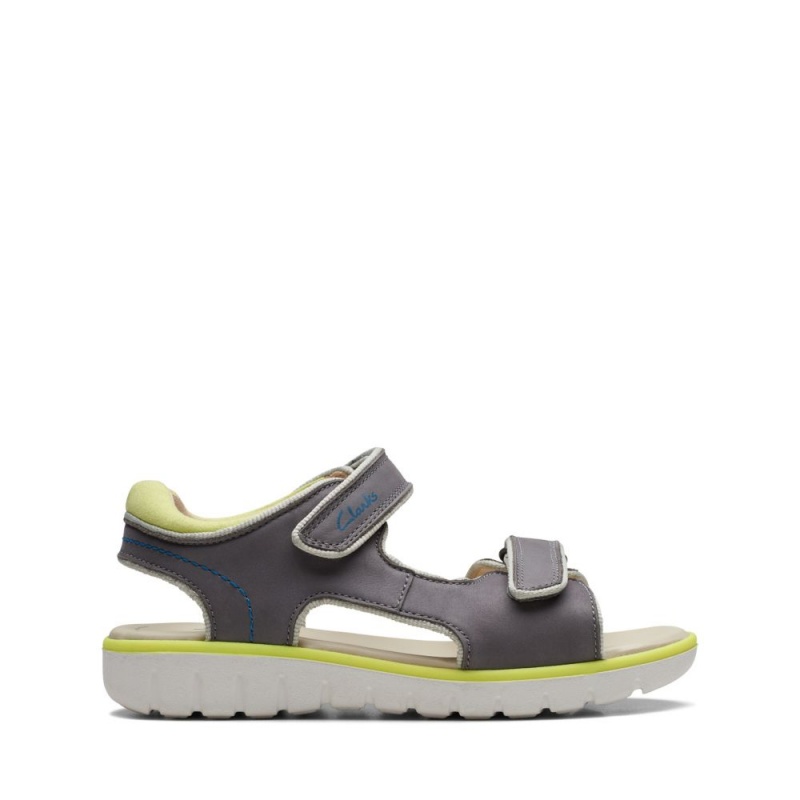 Chlapecké Sandály Clarks Roam Plane Older Šedé | CZ-423850