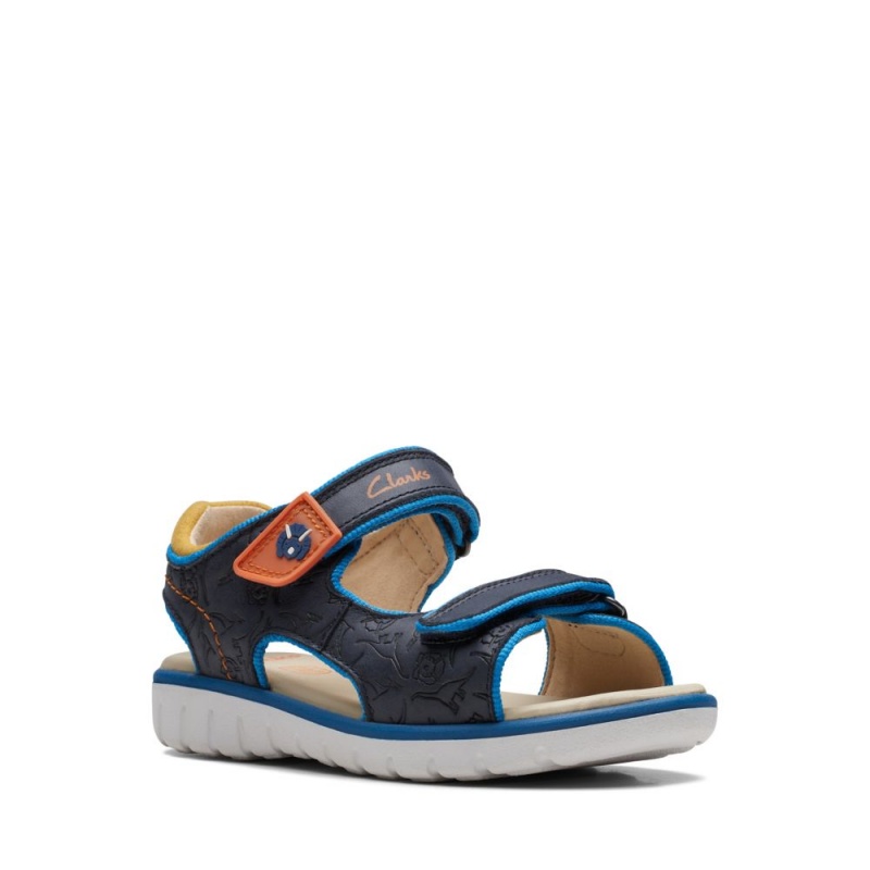 Chlapecké Sandály Clarks Roam Plane Tmavě Blankyt | CZ-307862