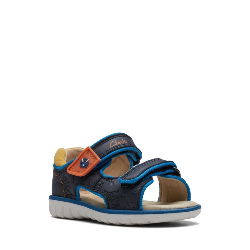 Chlapecké Sandály Clarks Roam Plane Toddler Tmavě Blankyt | CZ-627843