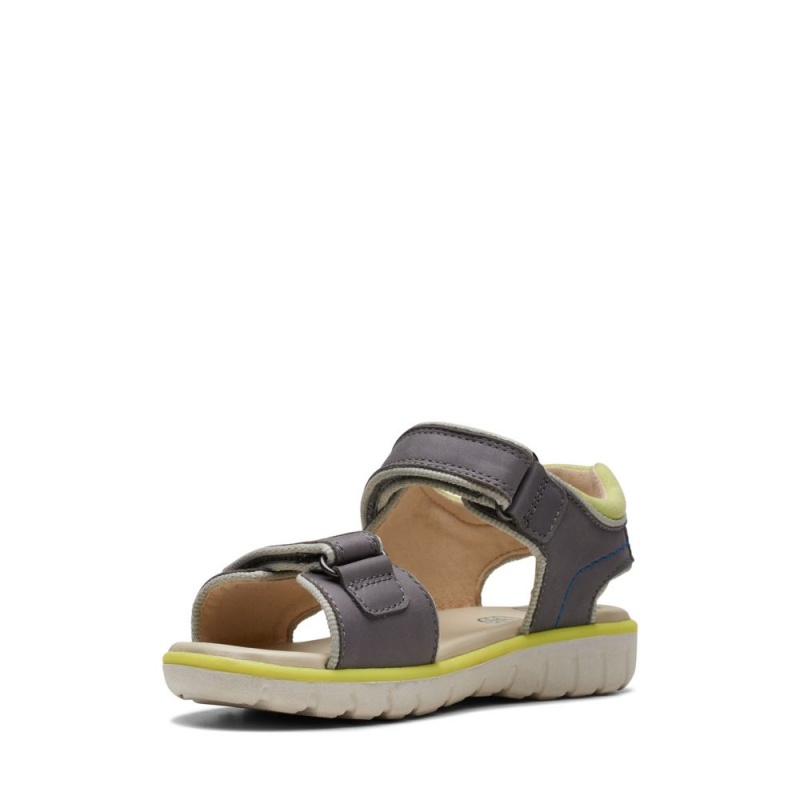 Chlapecké Sandály Clarks Roam Plane Šedé | CZ-019274