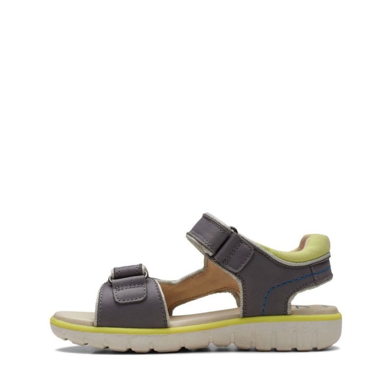 Chlapecké Sandály Clarks Roam Plane Šedé | CZ-019274