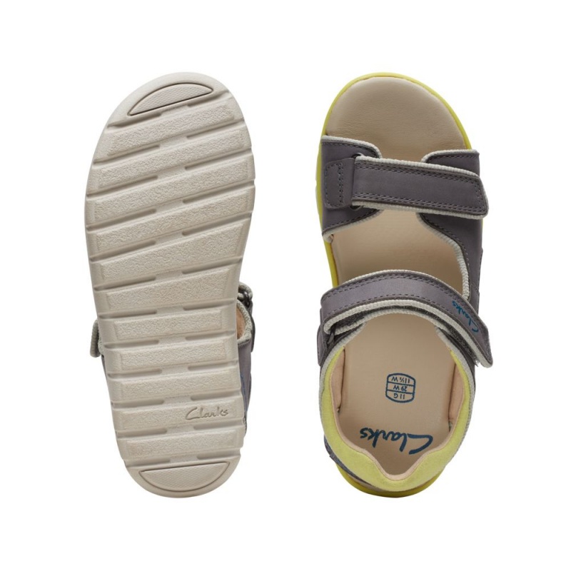 Chlapecké Sandály Clarks Roam Plane Šedé | CZ-019274