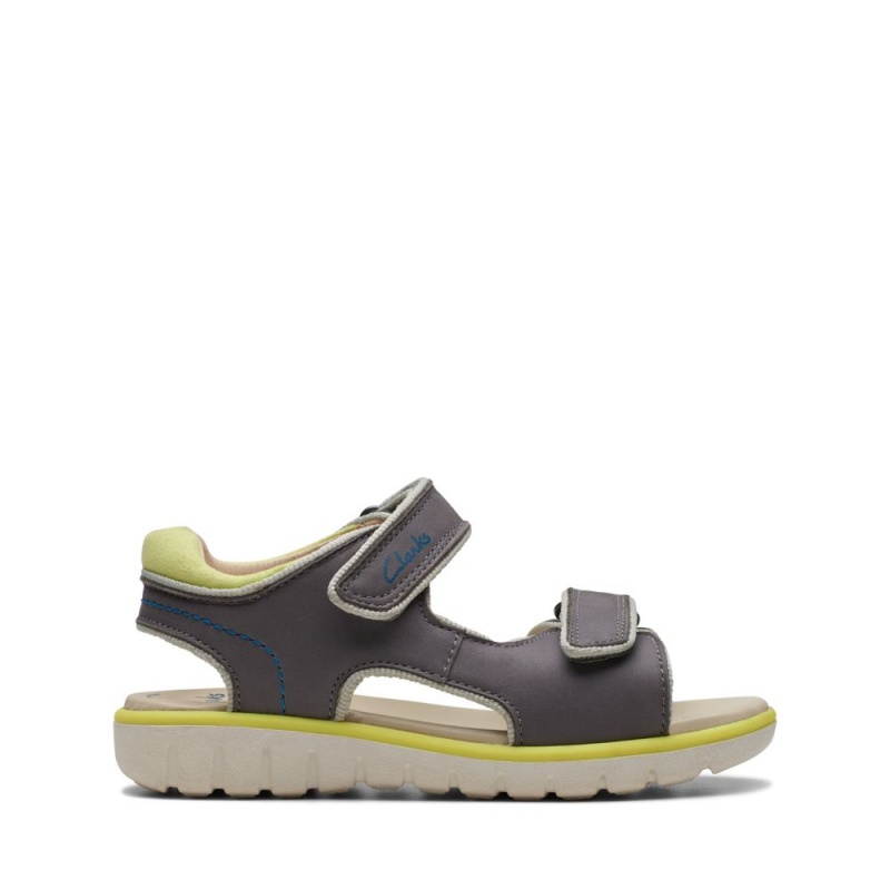 Chlapecké Sandály Clarks Roam Plane Šedé | CZ-019274