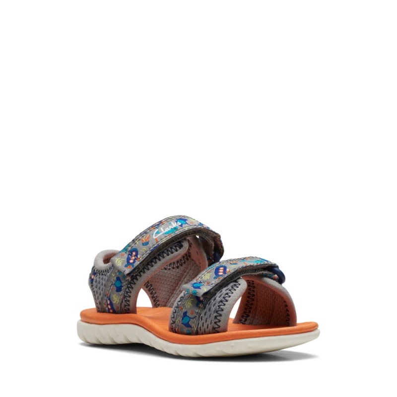 Chlapecké Sandály Clarks Surfing Tide Toddler Šedé | CZ-835270