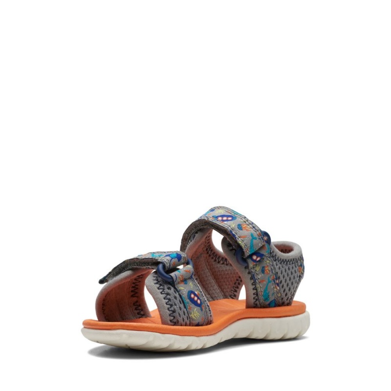 Chlapecké Sandály Clarks Surfing Tide Toddler Šedé | CZ-835270