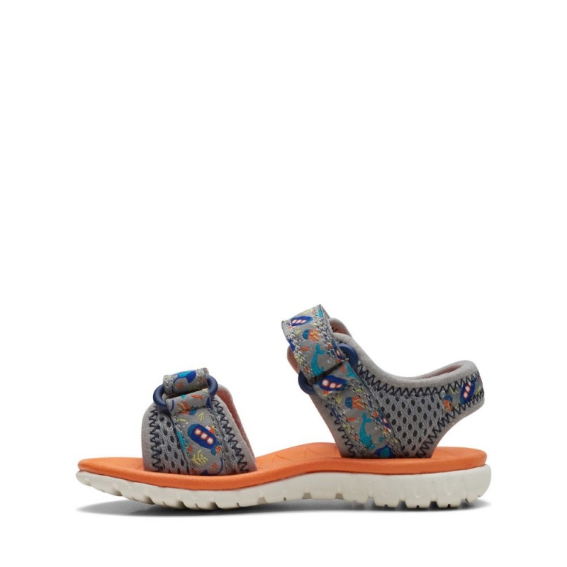 Chlapecké Sandály Clarks Surfing Tide Toddler Šedé | CZ-835270