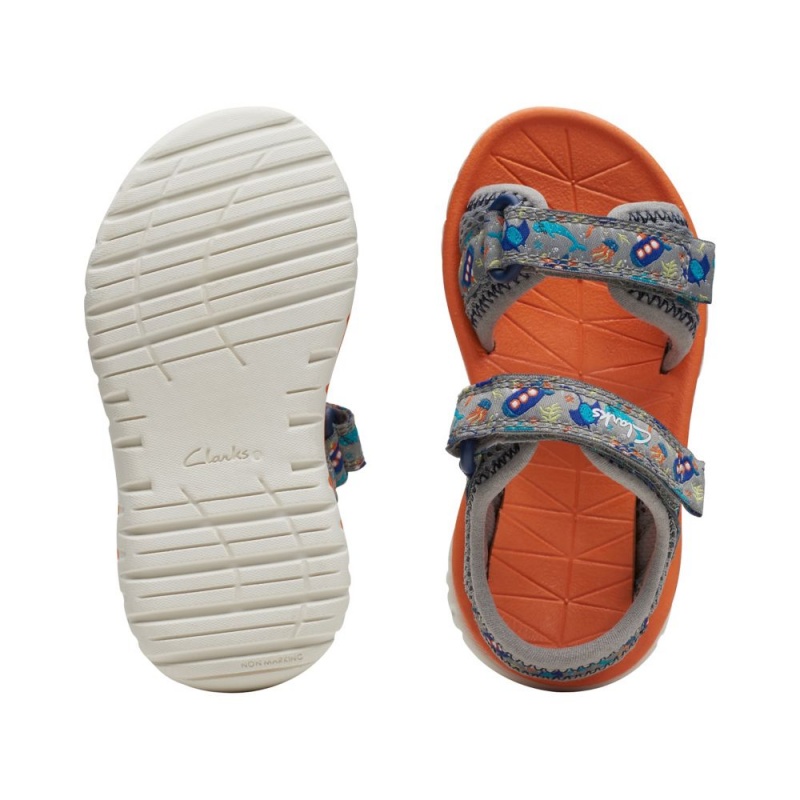 Chlapecké Sandály Clarks Surfing Tide Toddler Šedé | CZ-835270