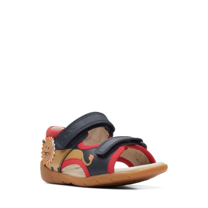 Chlapecké Sandály Clarks Zora Jungle Toddler Tmavě Blankyt Červené | CZ-497251