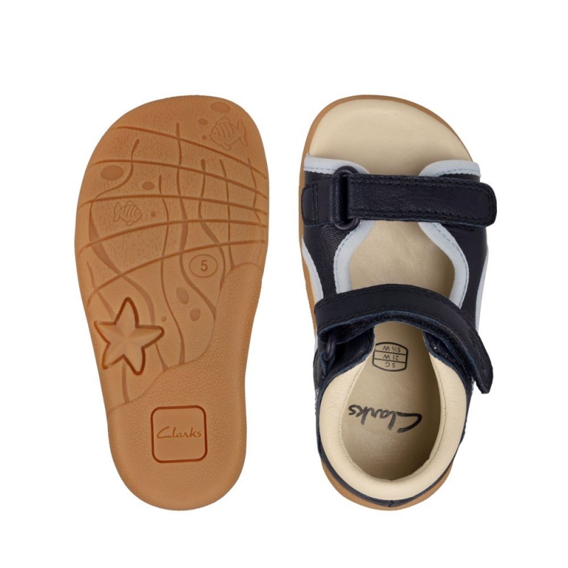 Chlapecké Sandály Clarks Zora Spirit Toddler Tmavě Blankyt | CZ-106938