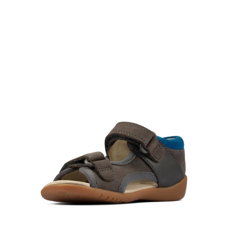 Chlapecké Sandály Clarks Zora Spirit Toddler Šedé | CZ-521670