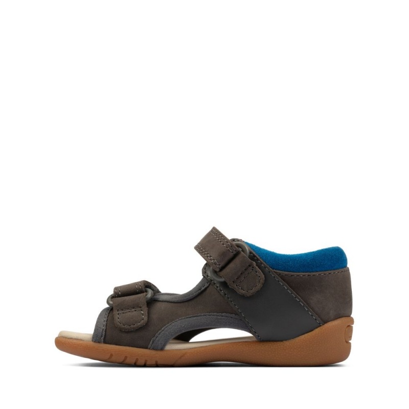 Chlapecké Sandály Clarks Zora Spirit Toddler Šedé | CZ-521670