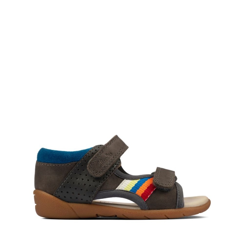 Chlapecké Sandály Clarks Zora Spirit Toddler Šedé | CZ-521670