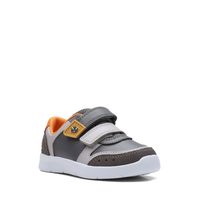 Chlapecké Tenisky Clarks Ath Roar Toddler Šedé | CZ-890637