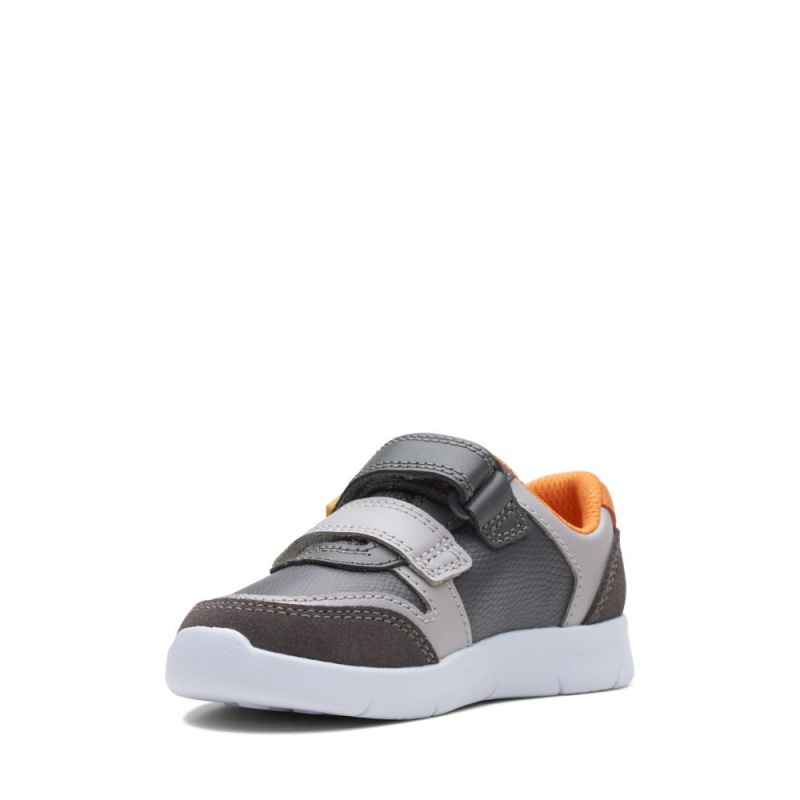 Chlapecké Tenisky Clarks Ath Roar Toddler Šedé | CZ-890637