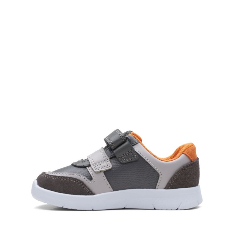 Chlapecké Tenisky Clarks Ath Roar Toddler Šedé | CZ-890637