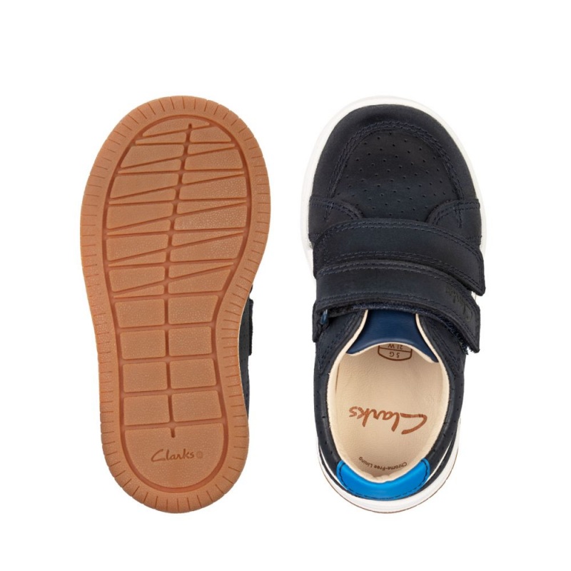 Chlapecké Tenisky Clarks Fawn Solo Toddler Tmavě Blankyt | CZ-045369