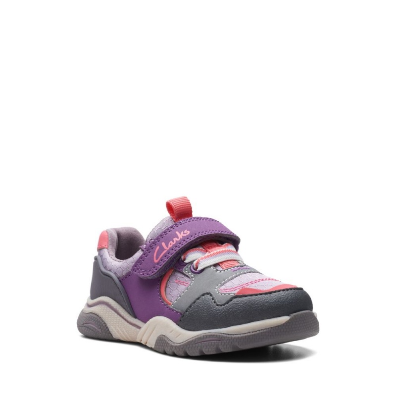 Chlapecké Tenisky Clarks Feather Jump Toddler Fialové | CZ-564218