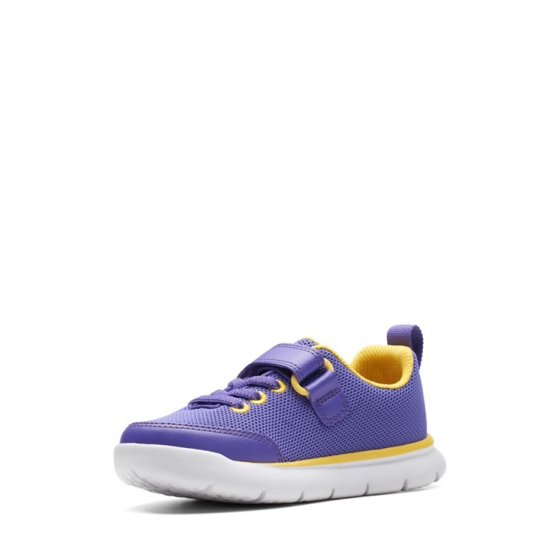 Chlapecké Tenisky Clarks Hoop Run Fialové | CZ-982605