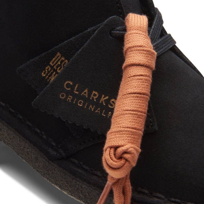 Dámské Kotníkové Boty Clarks Originál Desert Boot Černé | CZ-283567