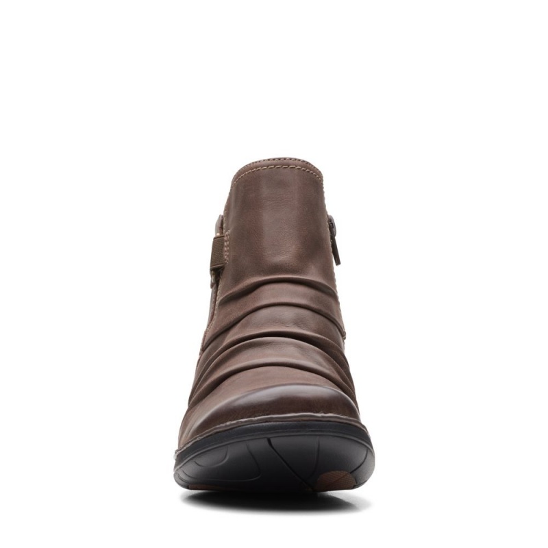 Dámské Kotníkové Boty Clarks Un Loop Top Tmavě Hnědé | CZ-638195