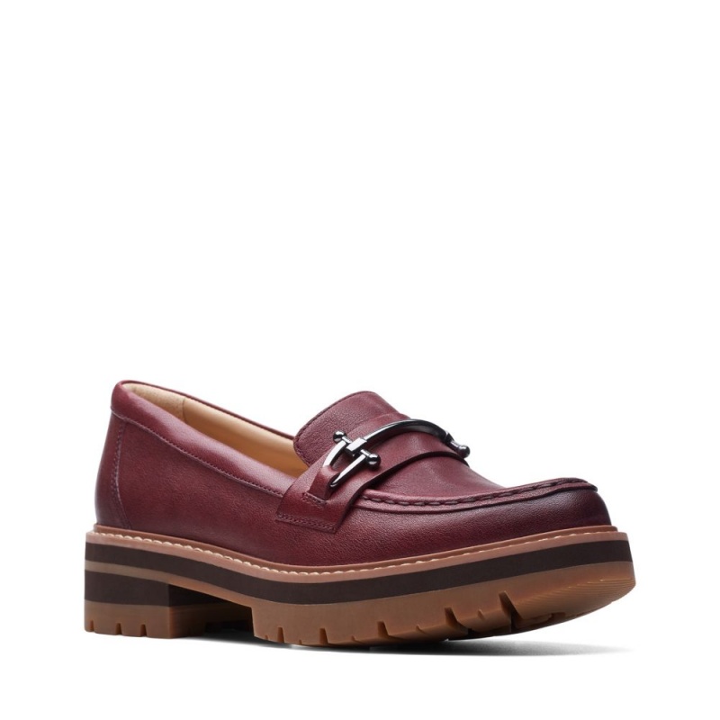 Dámské Loafers Clarks Orianna Bit Vínové | CZ-241586