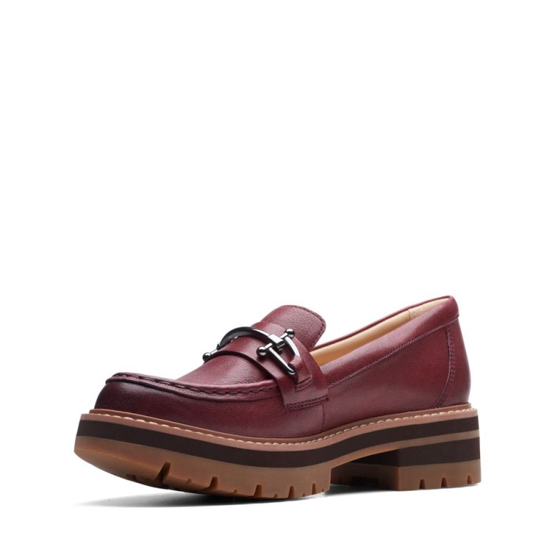 Dámské Loafers Clarks Orianna Bit Vínové | CZ-241586