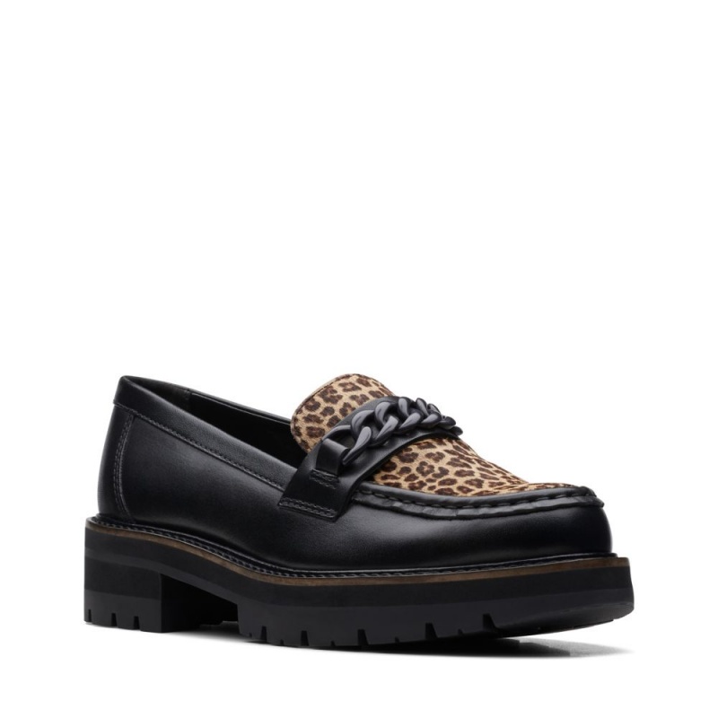 Dámské Loafers Clarks Orianna Edge Černé Leopard | CZ-549723