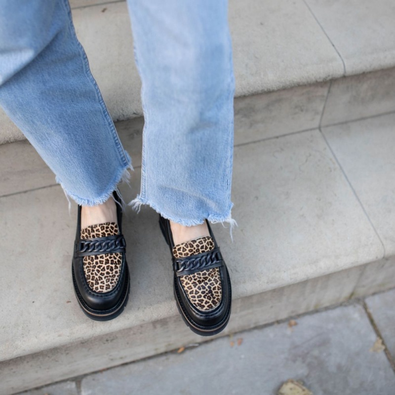 Dámské Loafers Clarks Orianna Edge Černé Leopard | CZ-549723