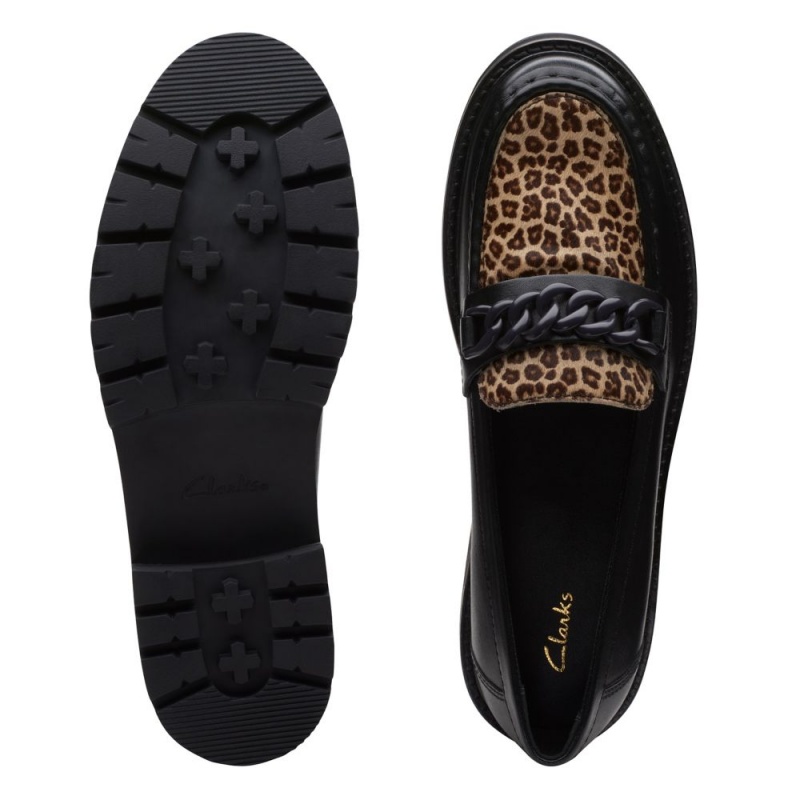 Dámské Loafers Clarks Orianna Edge Černé Leopard | CZ-549723