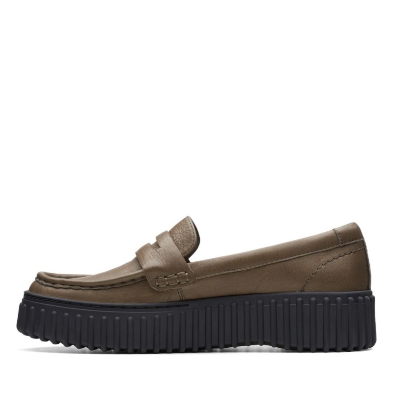 Dámské Loafers Clarks Torhill Penny Tmavě Olivy Zelené | CZ-587691